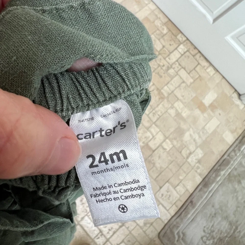 Carter’s 24M Olive Green Crisscross Back Formal Tank top Blouse